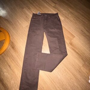 Levi's 505 Regular Fit Pants Mens 32x32 Dark Brown Denim  Straight Leg